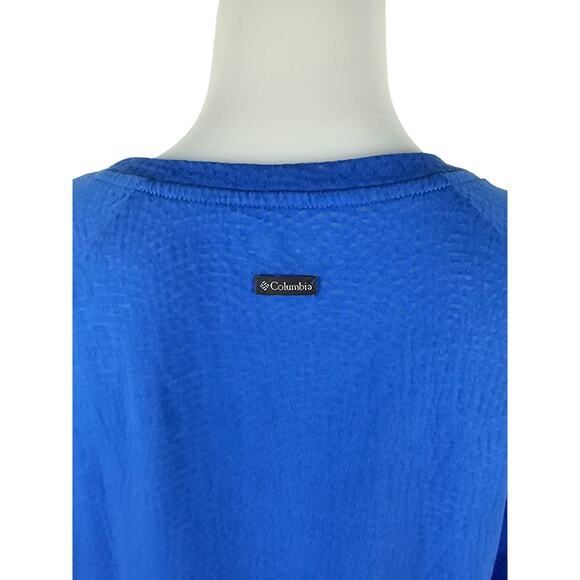 Columbia Blue Lightweight Burnout Athletic Hiking Casual Long Sleeve Top L - Picture 3 of 5